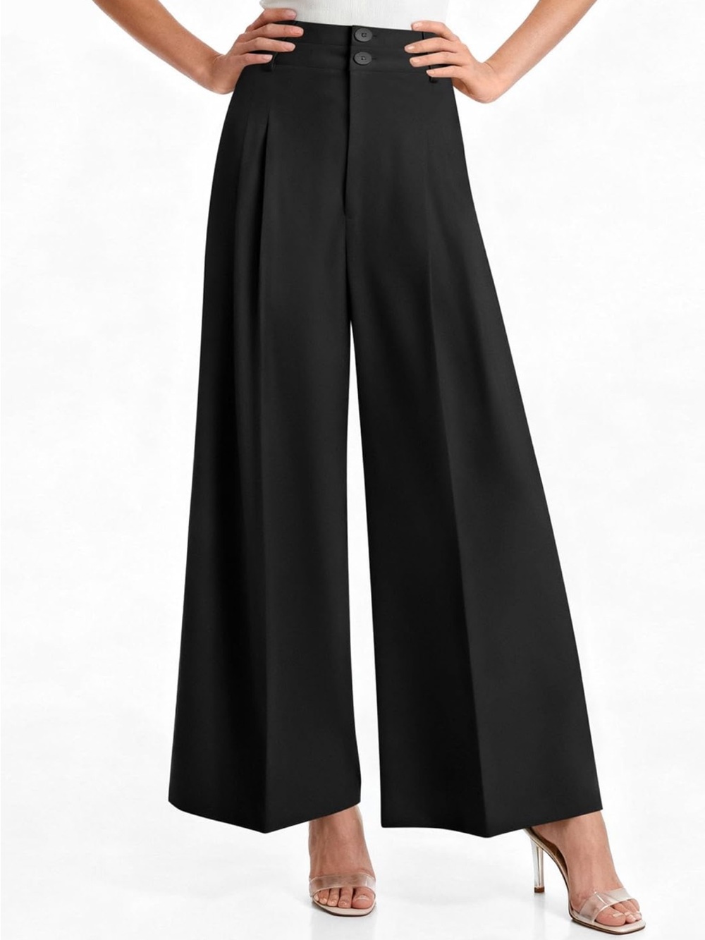 NWT Wide Leg High-Waist Black Palazzo Pants